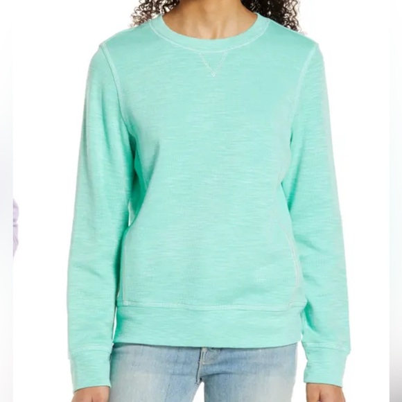 TOMMY BAHAMA Tobago Bay Crewneck Sweatshirt Pima coton, aqua blue, size L - Picture 1 of 12
